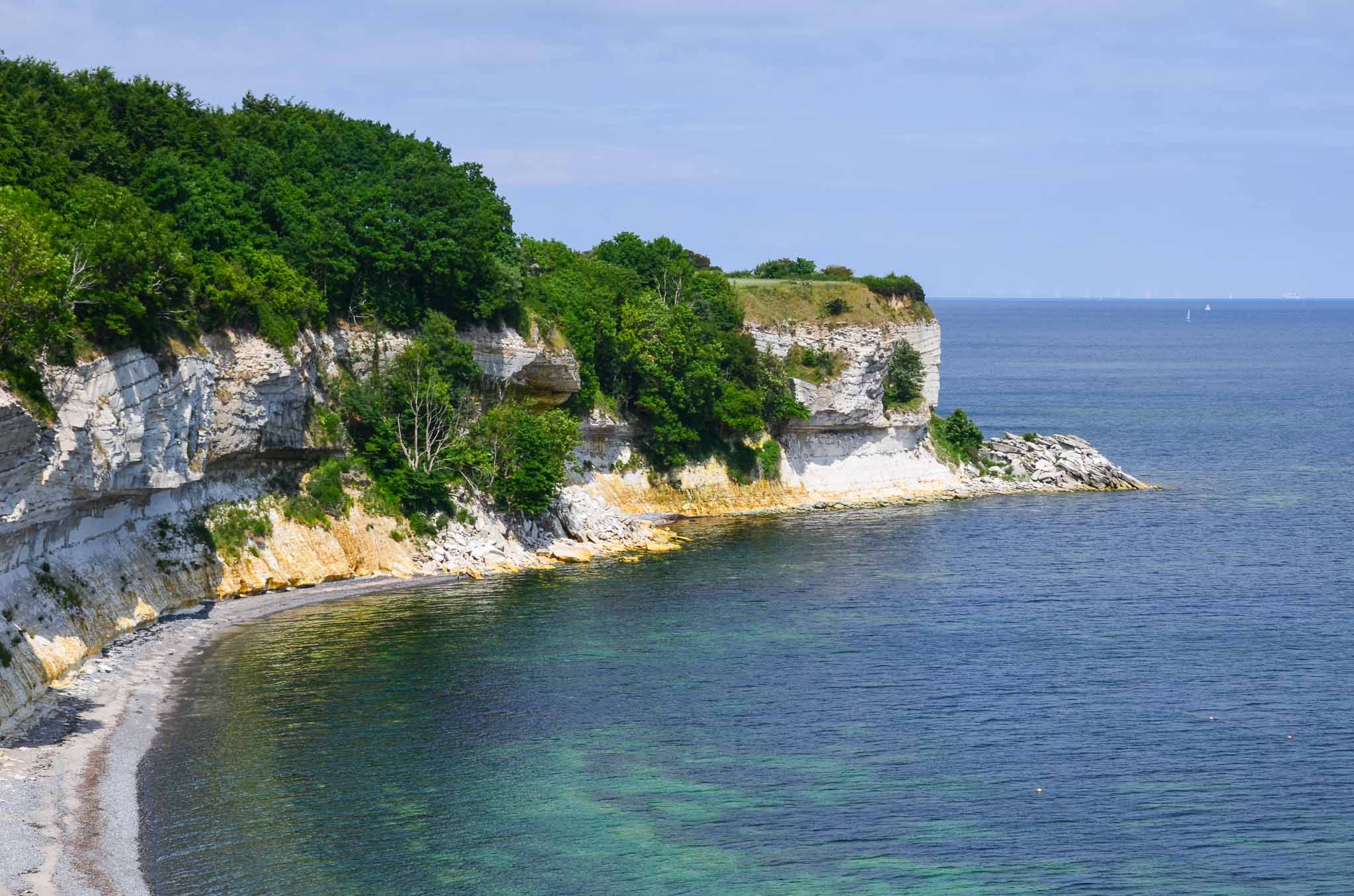 De krijtrotsen van Stevns Klint in Denemarken
