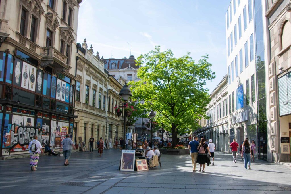 De winkelstraat van Belgrado